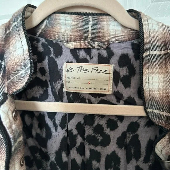 Free People Odessa Duster - Plaid/Cheetah - Picture 3 of 4